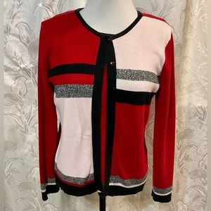 Emma James By Liz Claiborne 2 Piece Black & Red Sweater Set